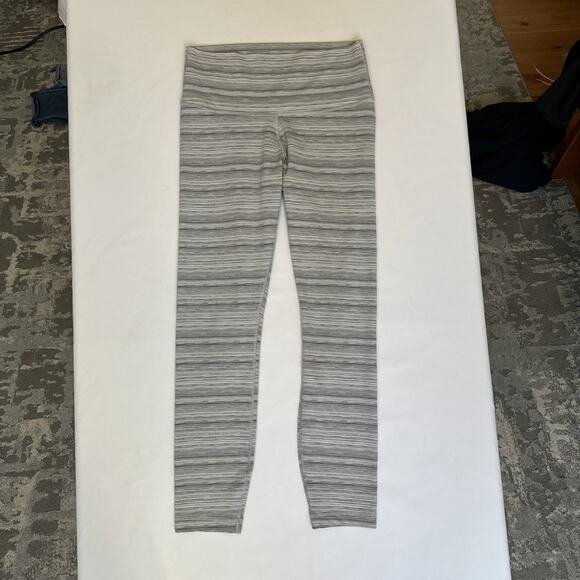 Lululemon High Times Pant leggings Cyber Stripe White‎ Silver Fox W5LGNS Size 10 - Picture 8 of 11